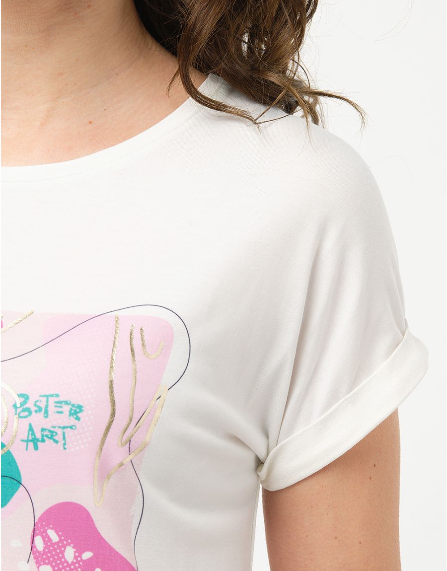 T-shirt blanc imprimé