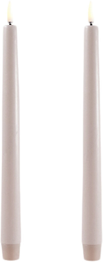 Uyuni LED taper candle, Beige, Smooth