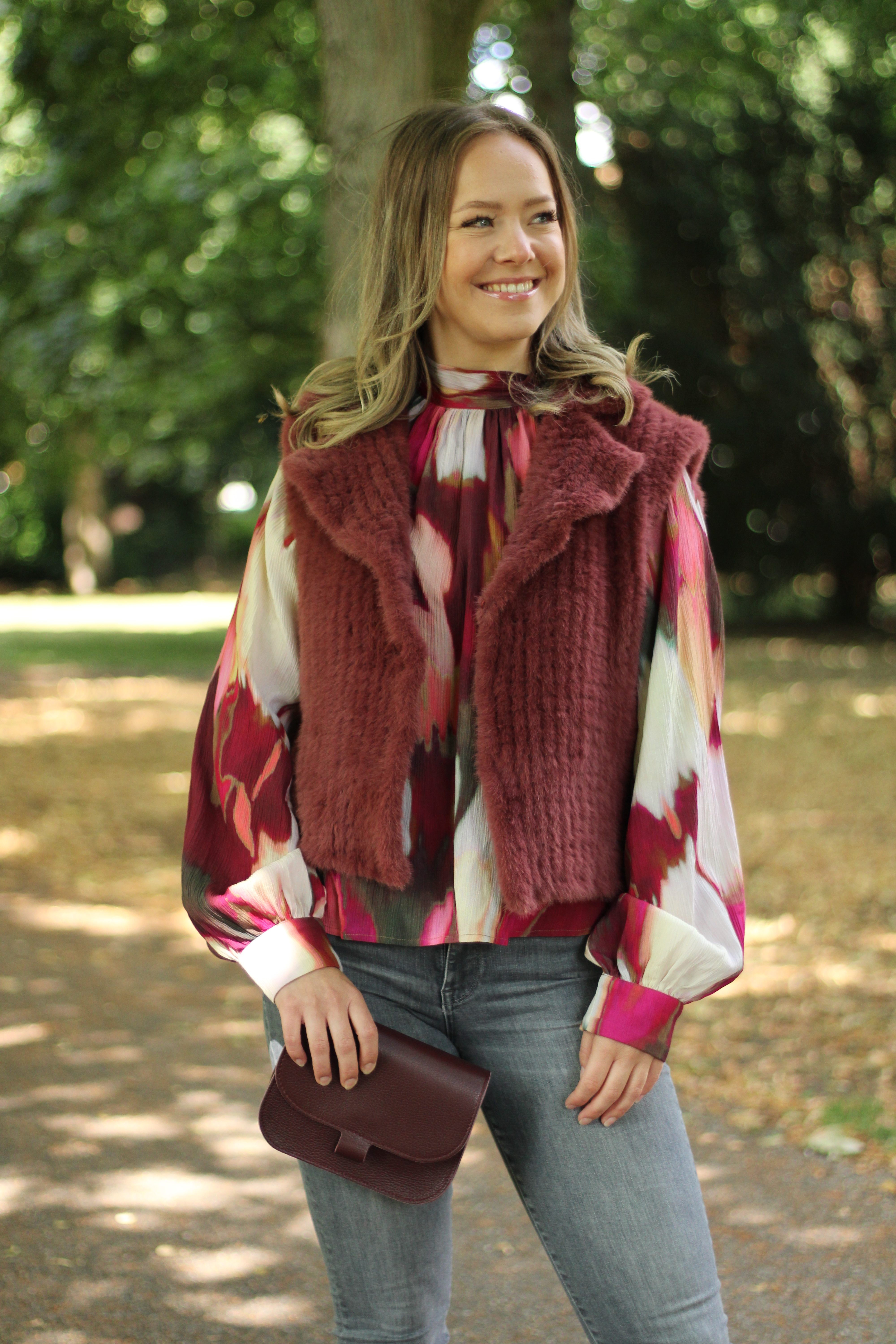 Rino & Pelle - Keasha Faux Fur Waistcoat - Red Ochre
