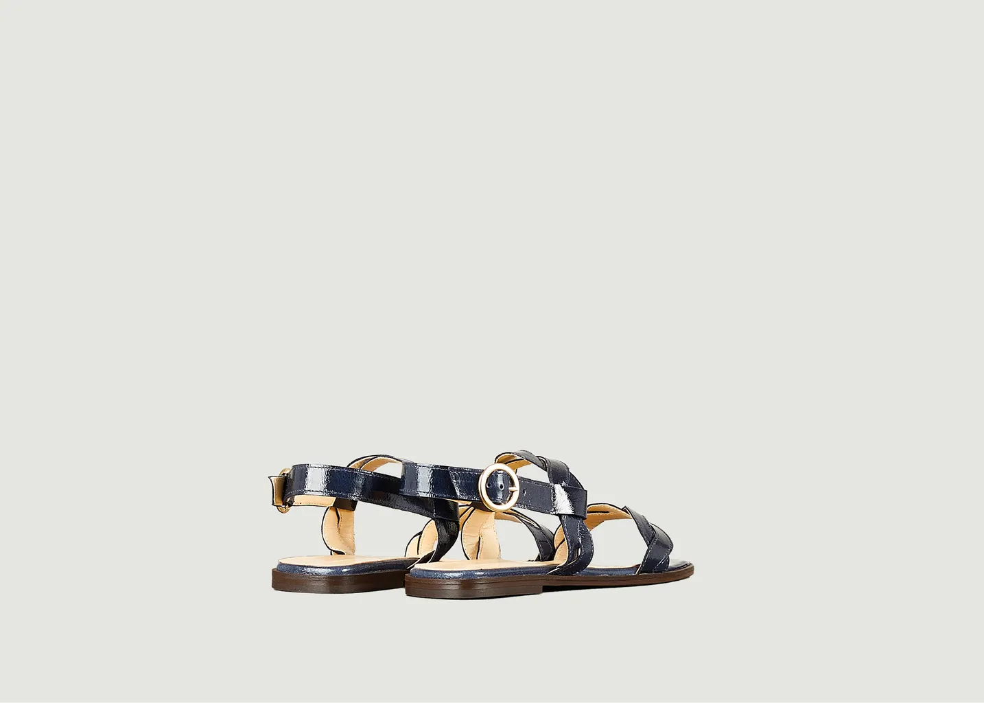 Sandale plate Rhea en cuir verni souple Tila March