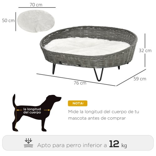Cama de vime para animais de estimação PawHut