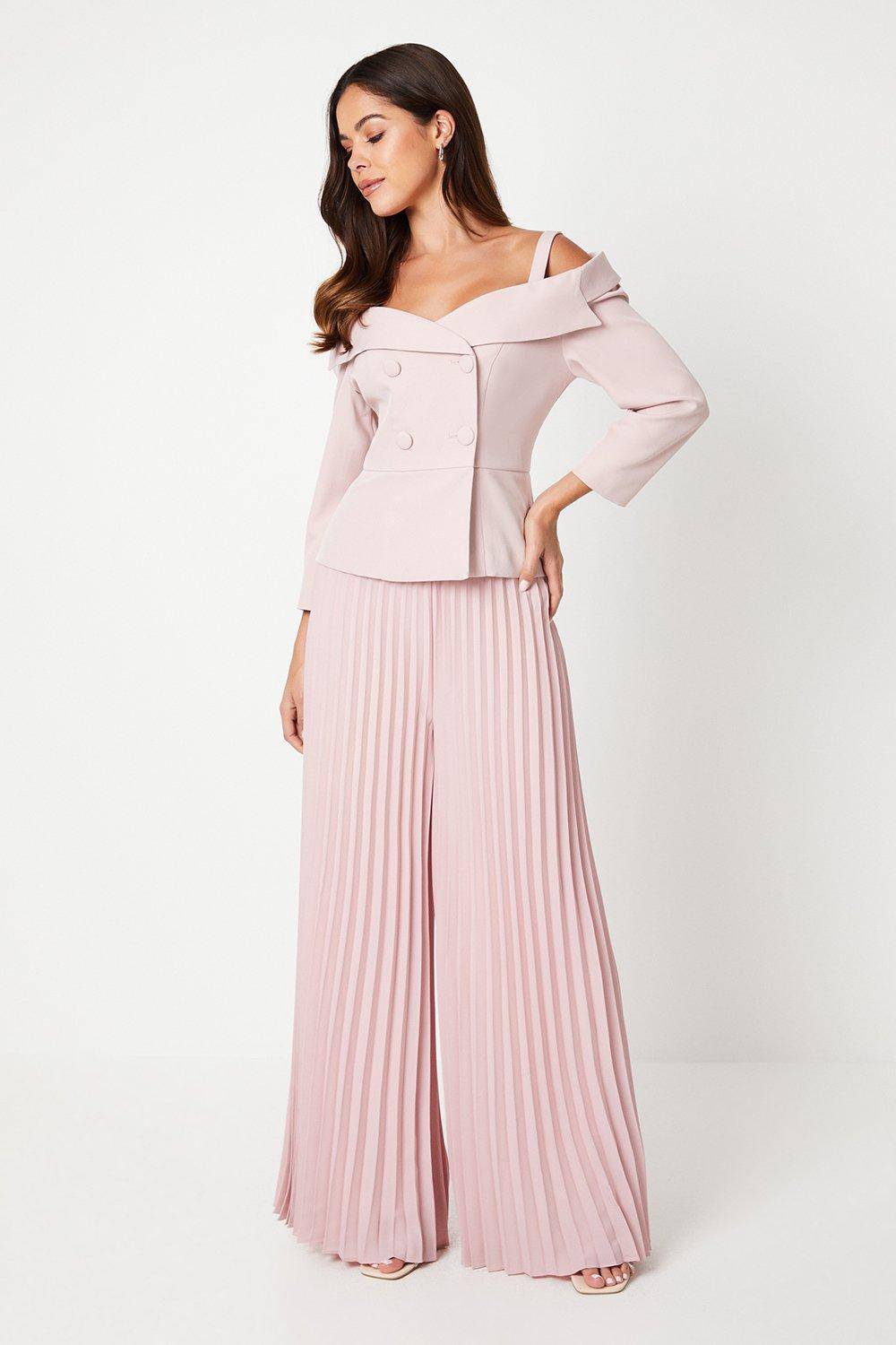 Coast Veste Peplum à Épaules Dénudées et Manches 3/4