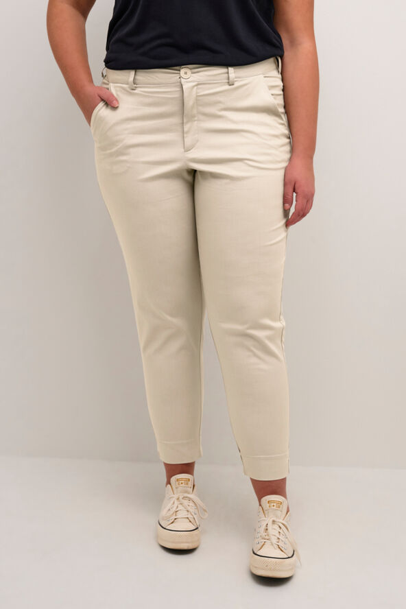 Kaffe Curve KCleana Chino 7/8 Pants x Feather gray