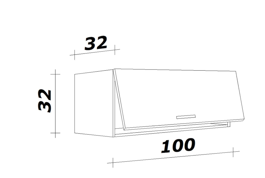 Kurz-Hängeschrank LUCCA weiß 100 cm