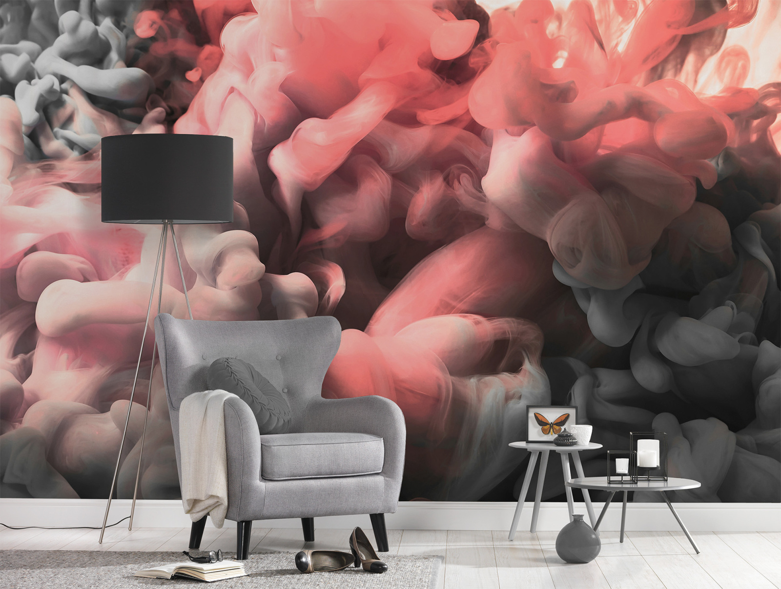 Fototapete DESIGNWALLS - rosa-grau - Modern Art - 2,55 Meter