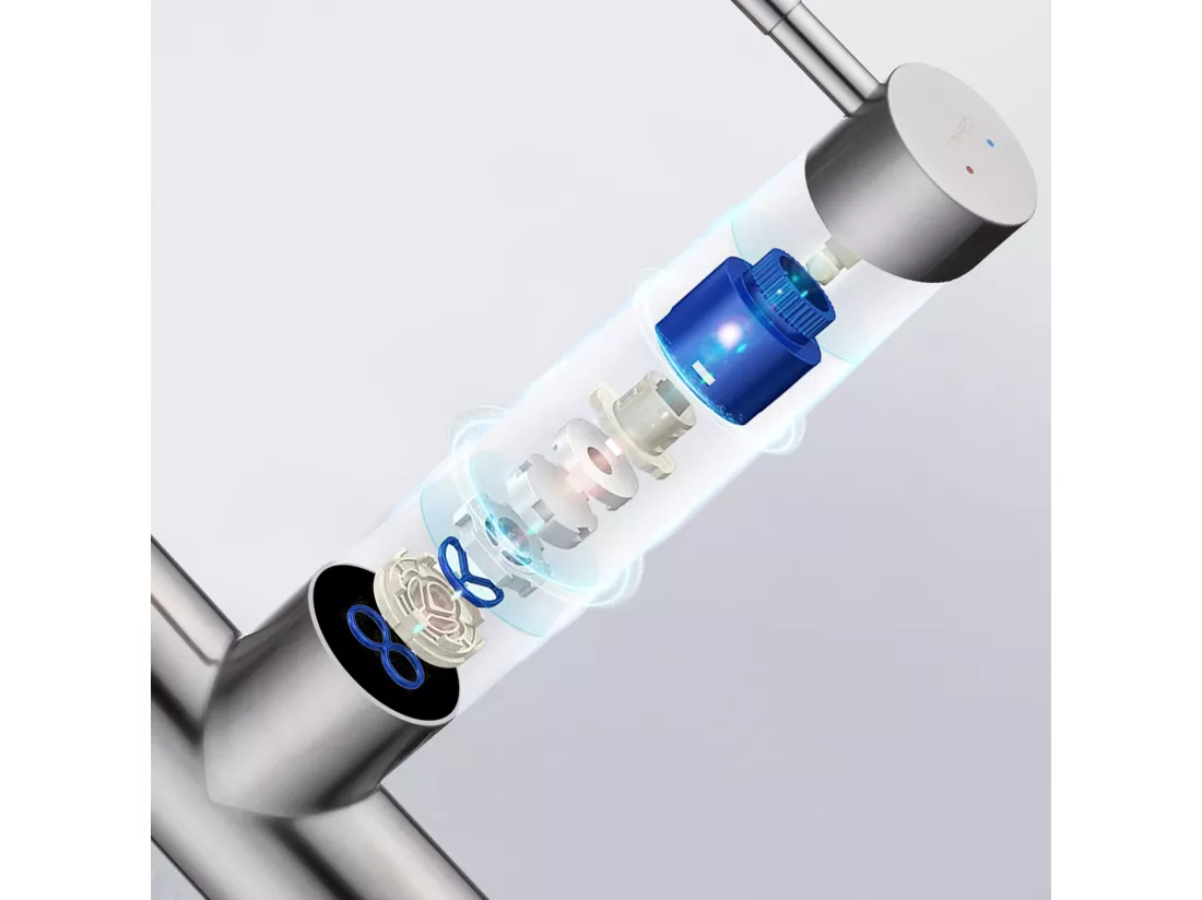 Robinet de Cuisine 7-forme avec 2 Fonctions Douchette Extractible Mitigeur Cuisine en Acier Inox Rotatif à 360° avec Barboteur démotable,Brossé