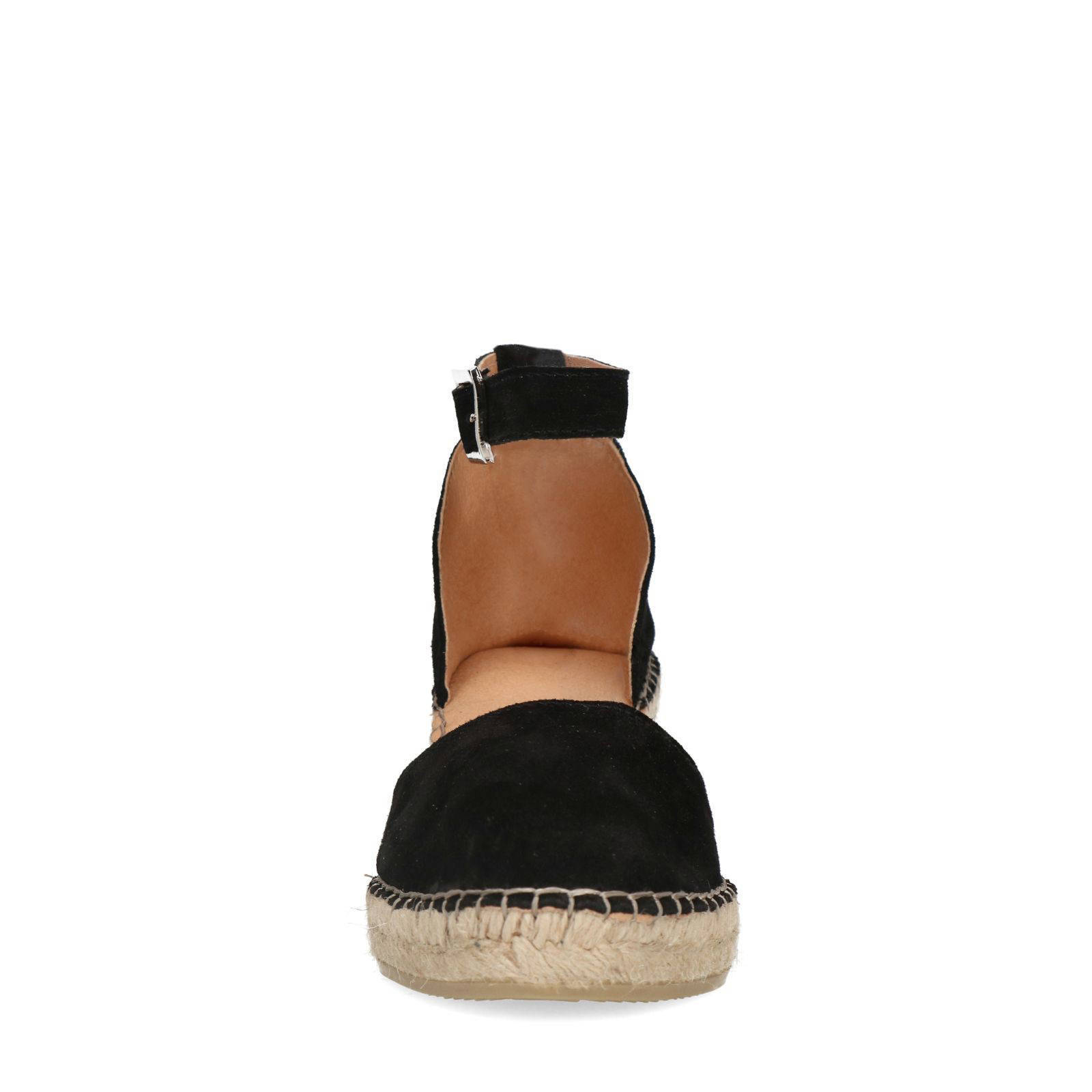 Manfield suède espadrilles zwart