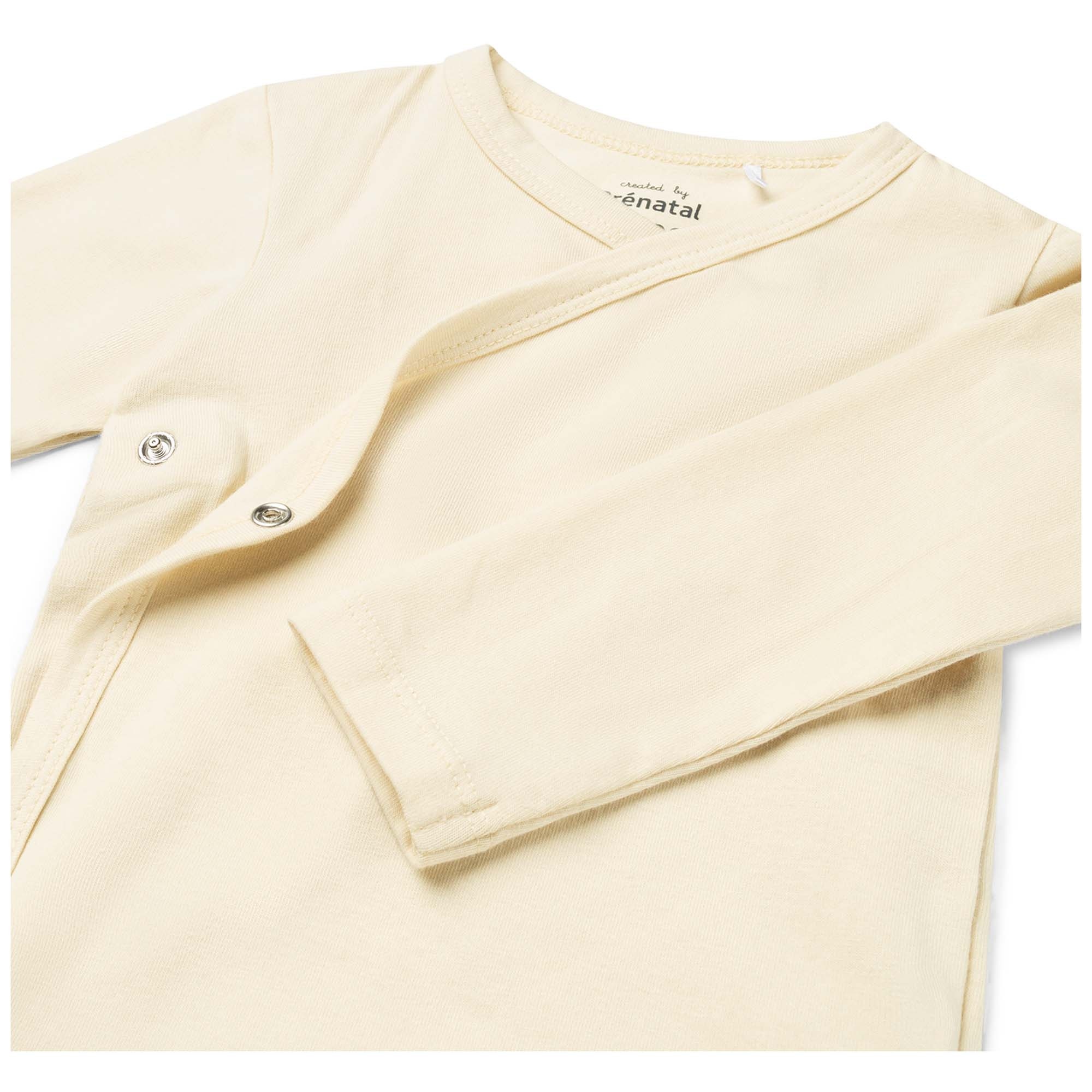 Prénatal basis romper met overslag lange mouwen effen beige