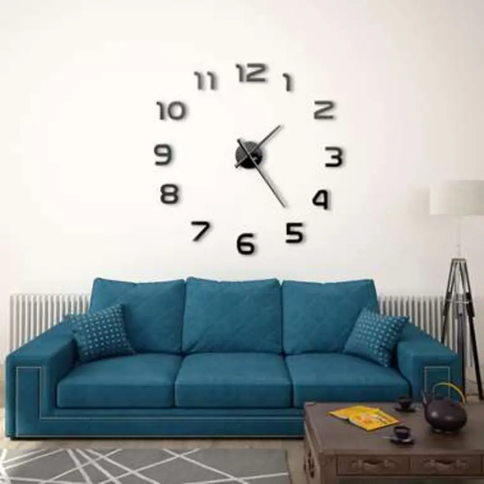 vidaXL - 3d-wandklok - Zwart - Acryl