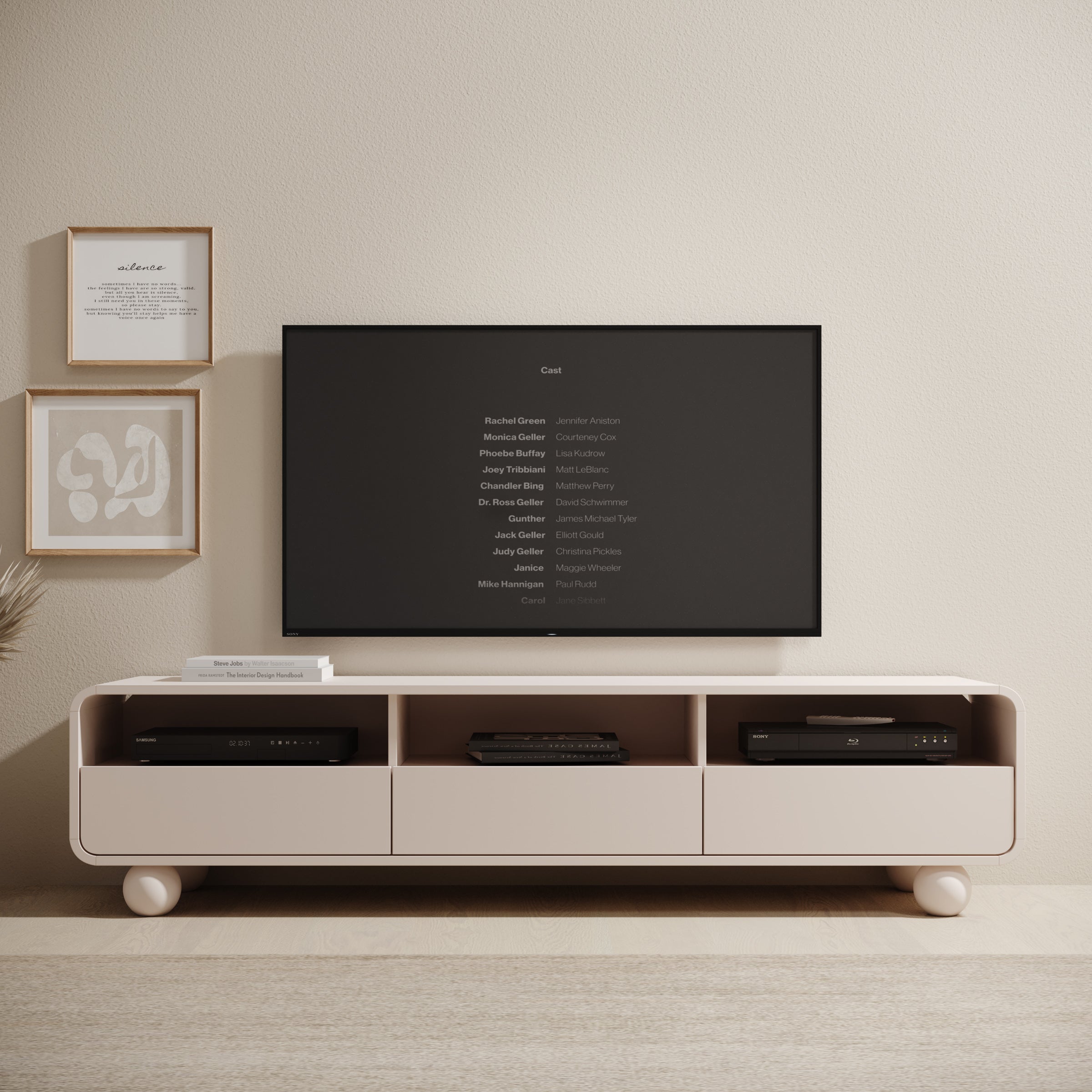 Meubella - Anobo - TV-Meubel - Beige - 180 cm