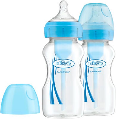 Dr. Brown's Options+ Bred Hals 270 ml 2-pack, Blå