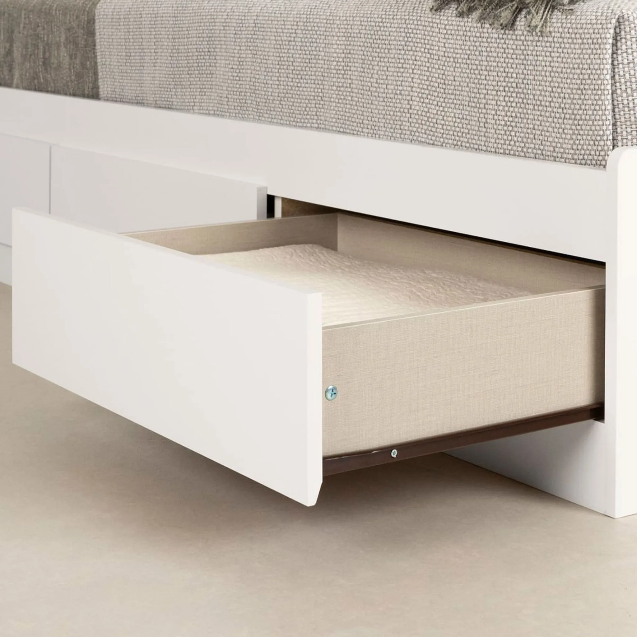 South Shore Lit Simple Matelot 3 Tiroirs Munich - Blanc Solide