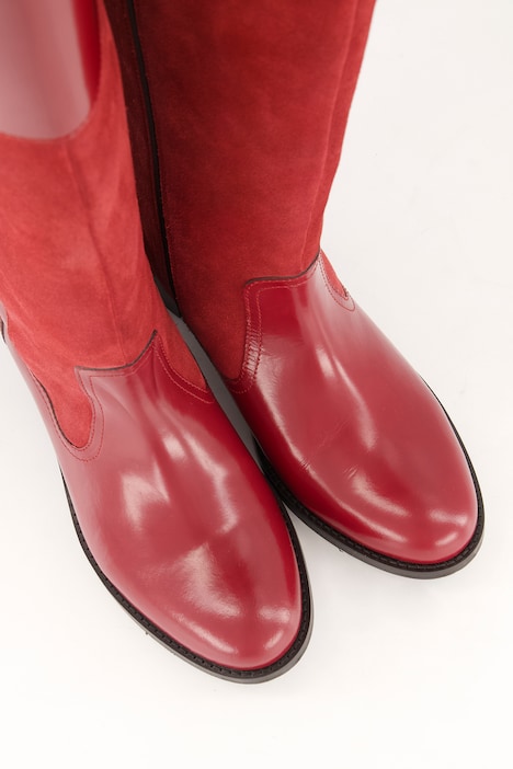 Lederstiefel, XL-Schaft, Zipper, Weite H