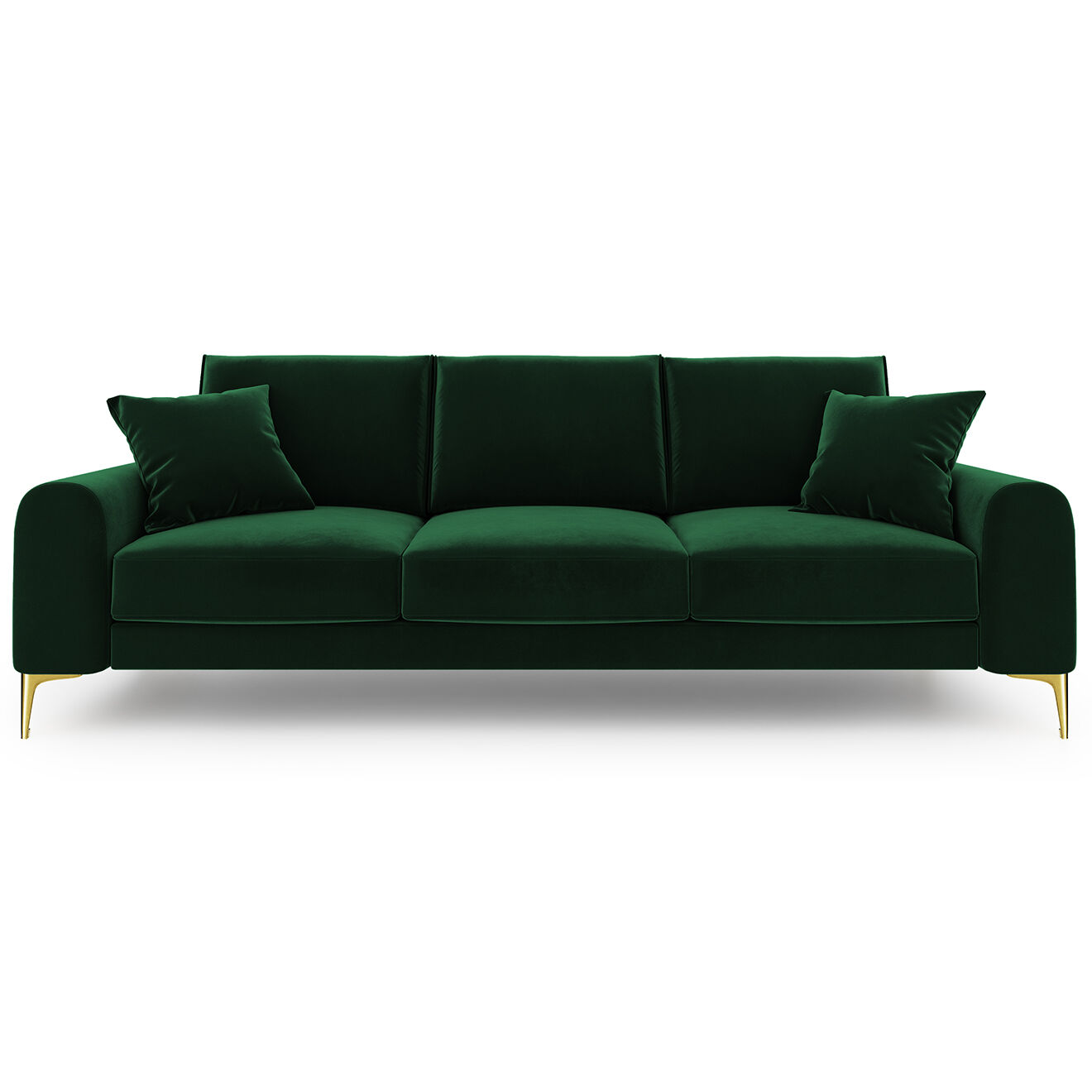Mazzini Sofas Canapé Velours Madara vert bouteille - 237x102x90 cm