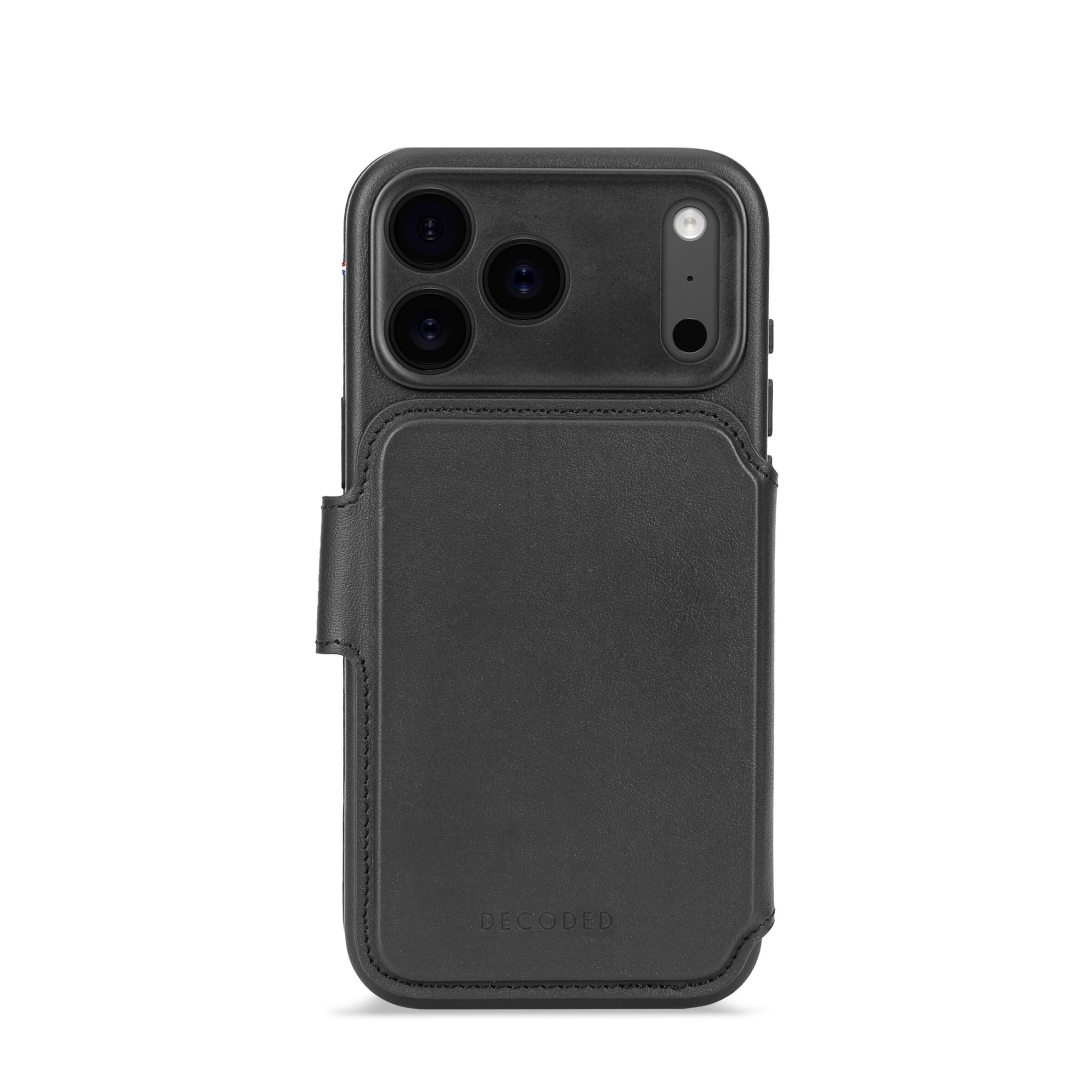 2in1 iPhone 17 Pro Max MagSafe Echtleder Magnet Wallet Case Tasche Flip Cover (D26IPO17PMDW5BK) - Schwarz