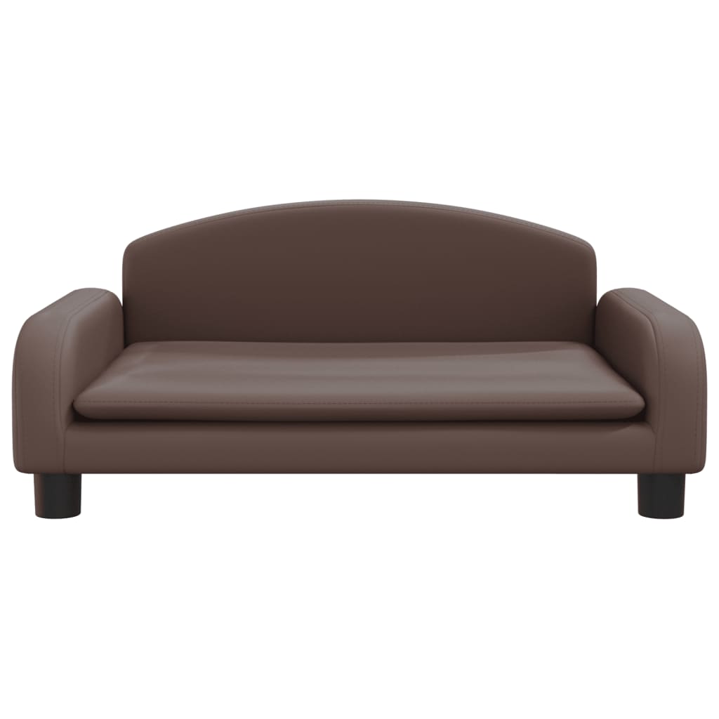 Cama para cães em couro sintético marrom vidaXL, 70x45x30 cm