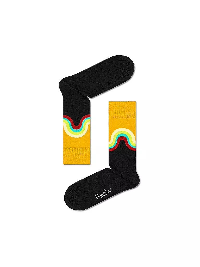HAPPY SOCKS Herren Socken JUMBO WAVE black / multi schwarz