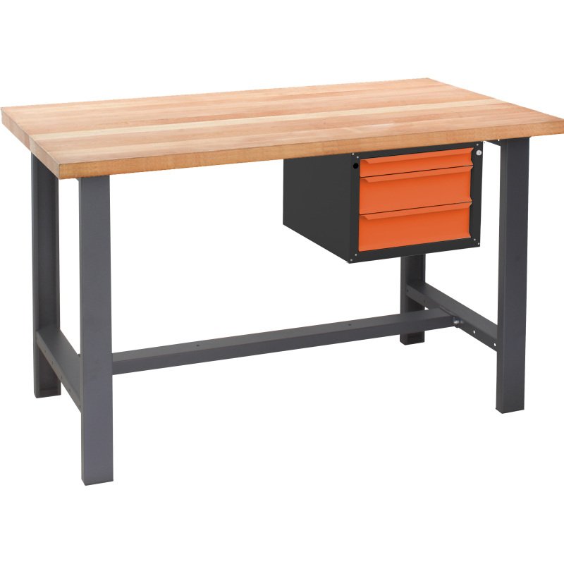 Établi d'Atelier 2M Fischer Darex –Plateau bois - Bloc 3 tiroirs