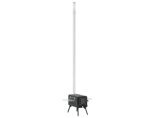 VIDAXL - Cheminée traditionnelle Poêle à bois de tente et cheminée et pieds pliables noir aci...