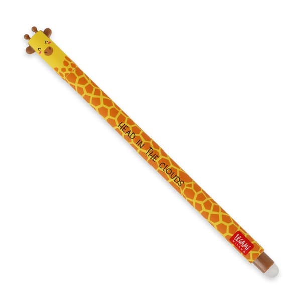 Erasable gel pen, Giraffe, svart, gelpenn med blekk som kan viskes ut
