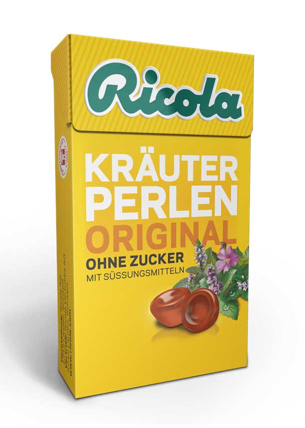 Ricola Kräuterperlen Original ohne Zucker Box 25 g