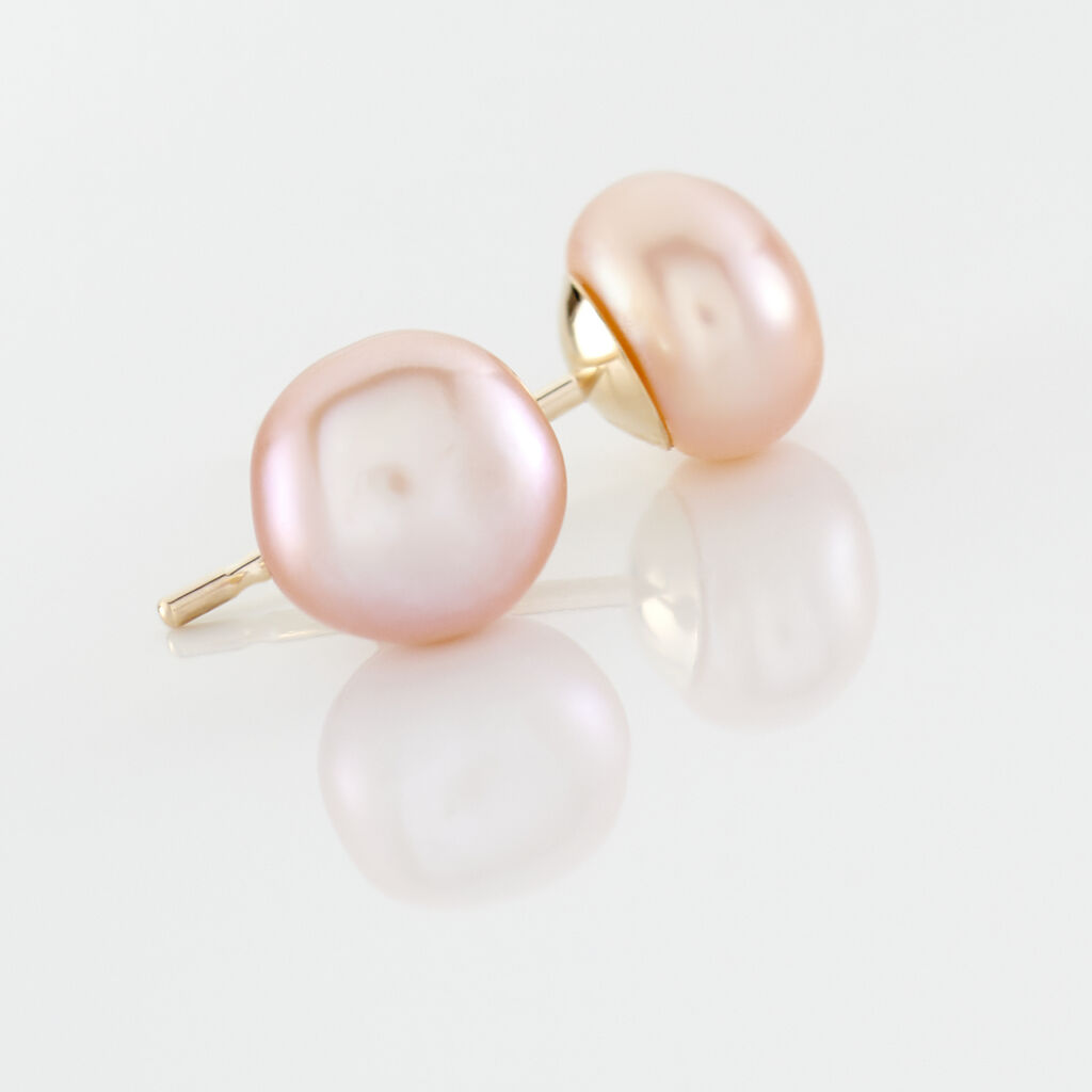 Boucles D'oreilles Puces Ursulina Or Jaune Perle De Culture