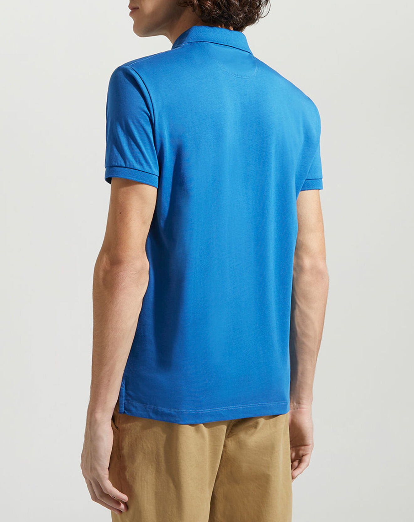Hackett London Polo en Jersey Regular Fit uni Smart bleu moyen