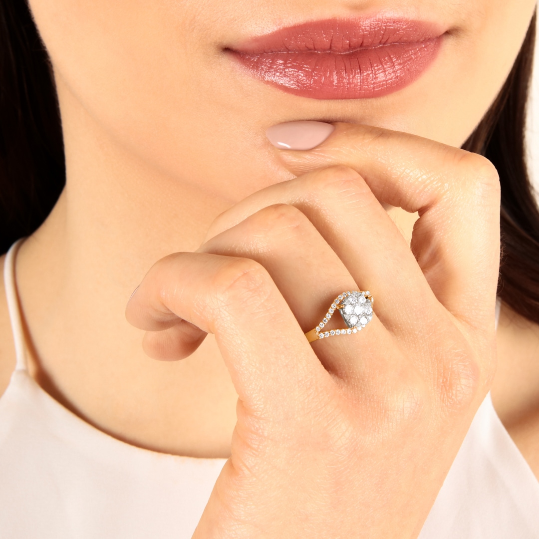 0.50 Karat Diamantring 750/18 K Gelbgold