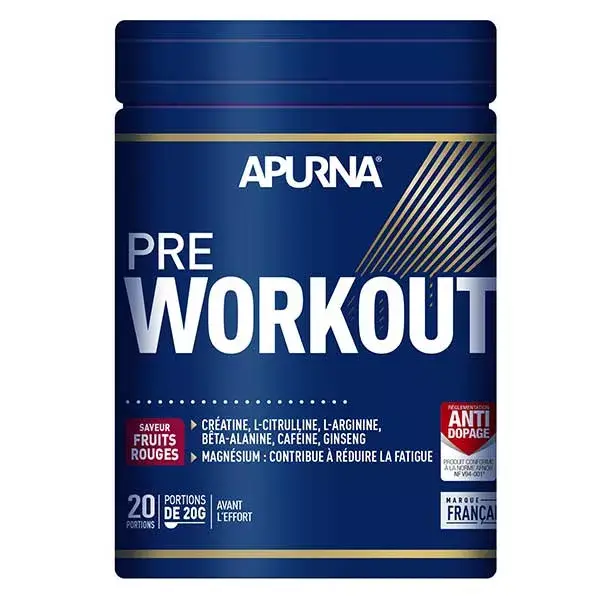 Apurna Pré-Treino Sabor Frutas Vermelhas 420g