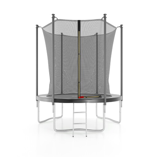 Cama elástica de 185 cm (6 pés) para uso interno, com rede de proteção, tapete protetor e escada.