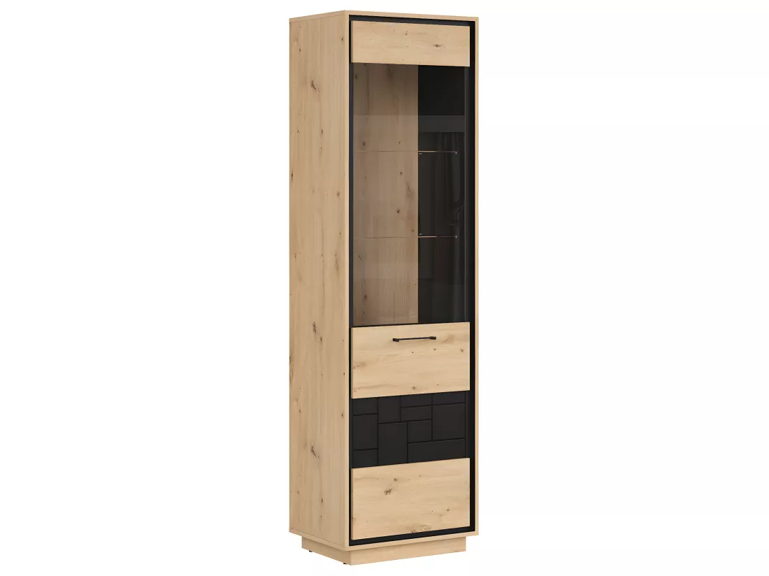 Vitrine 1 porte Elijah Bois et Noir