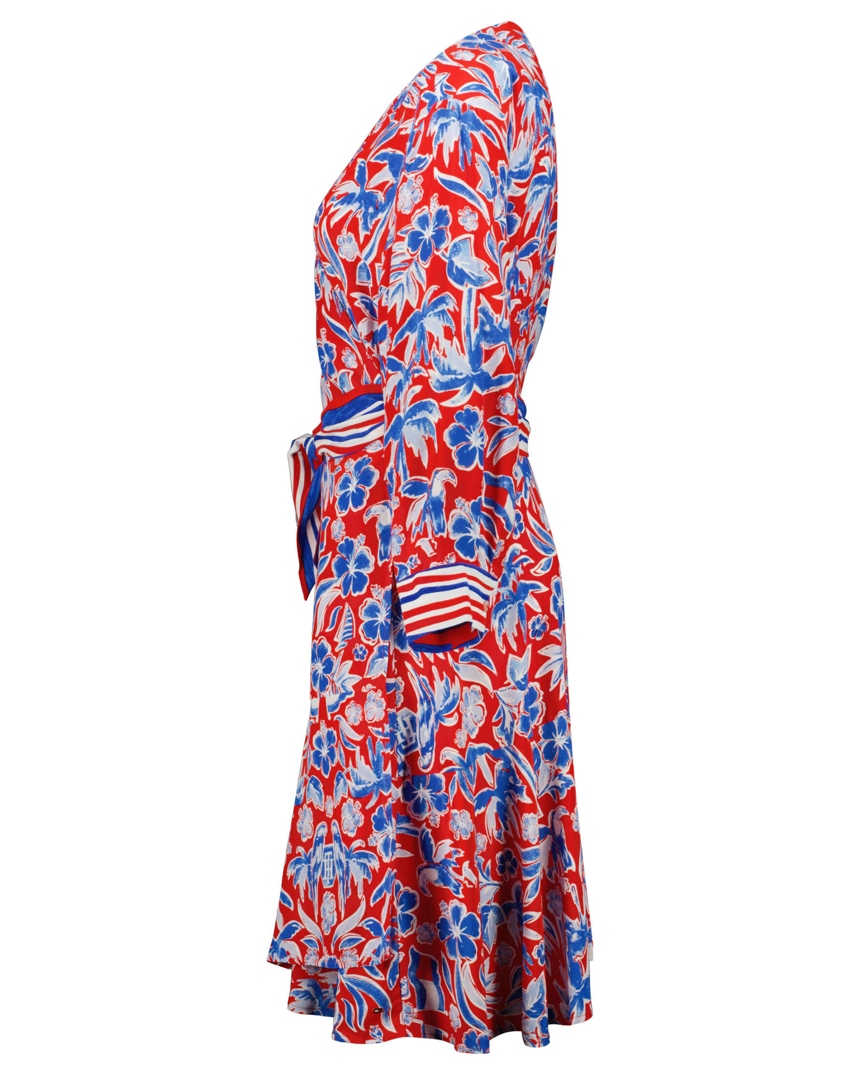 Tommy Hilfiger| Damen Wickelkleid CRV SCARF WRAP KNEE DRESS 3/4- Plus Size