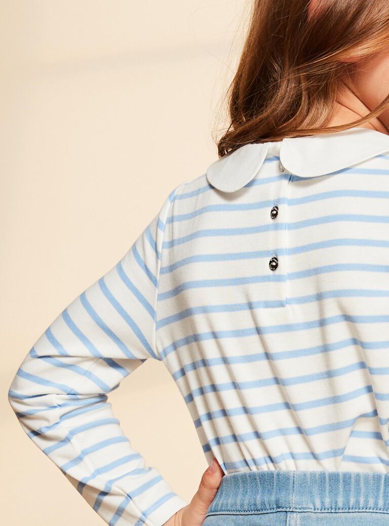 T-shirt à rayures bleu et blanc