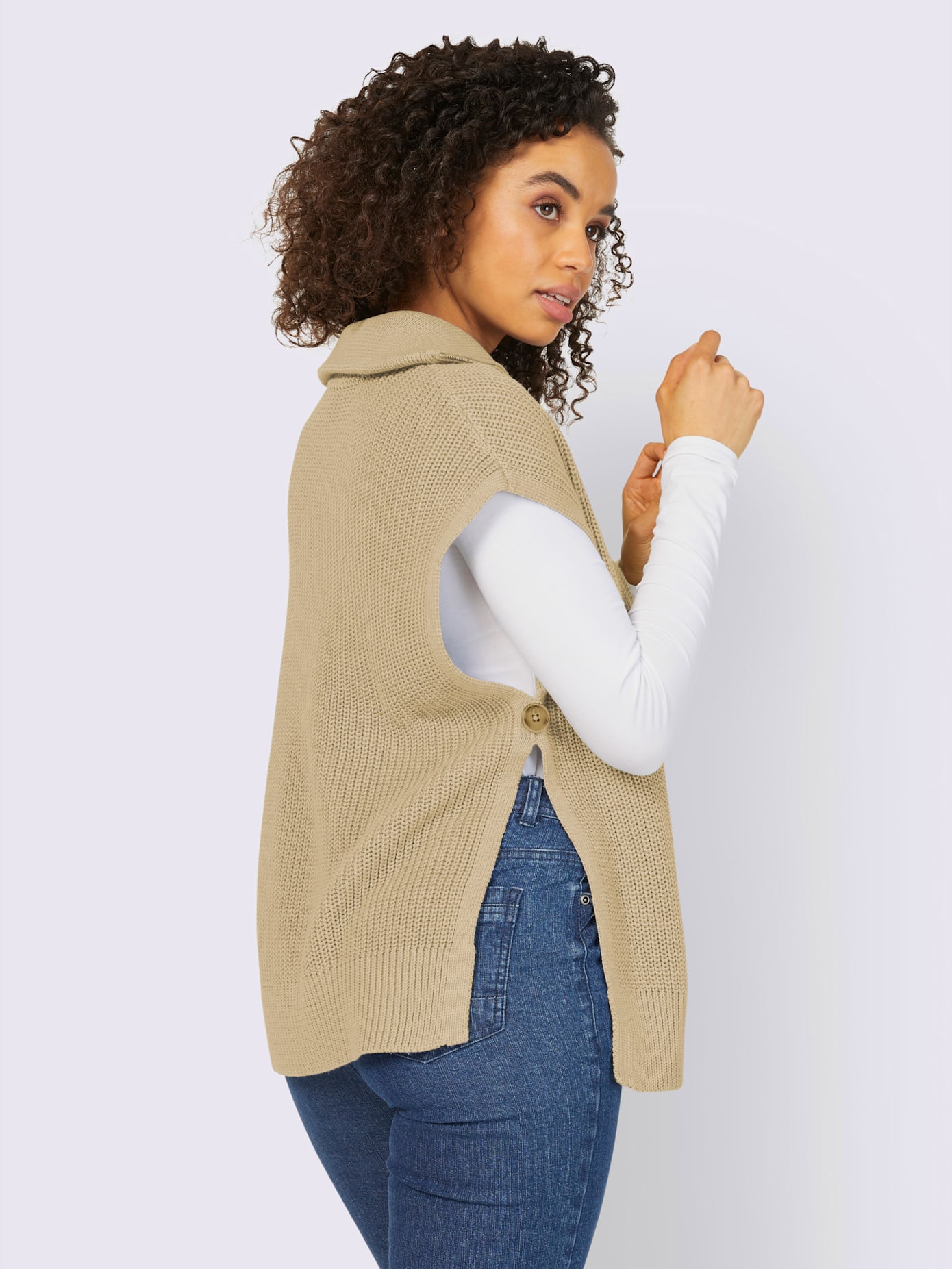 Débardeur en tricot col camionneur