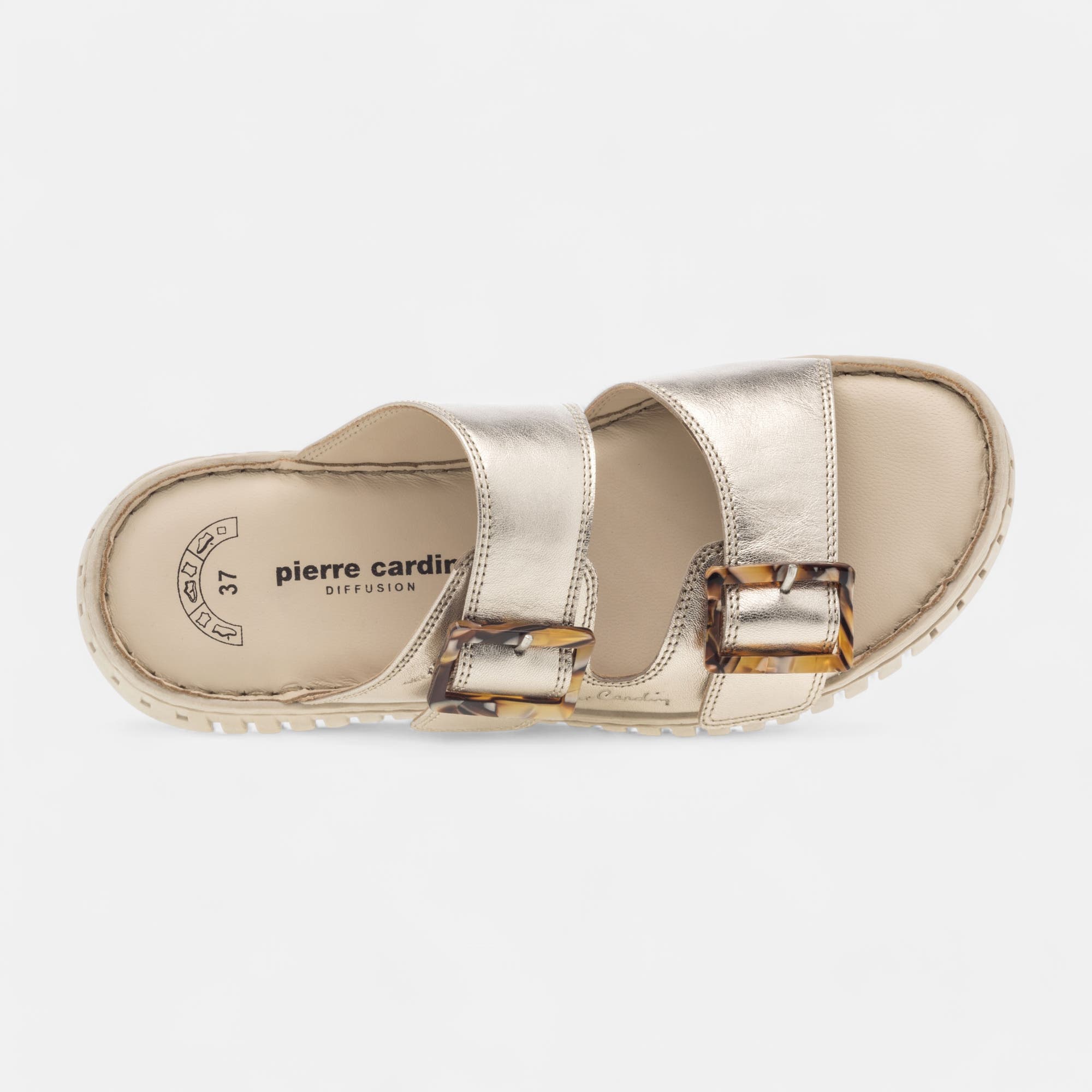 Mules Femme en cuir or