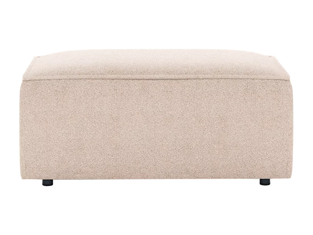 Pouf en tissu bouclette beige AMELIA