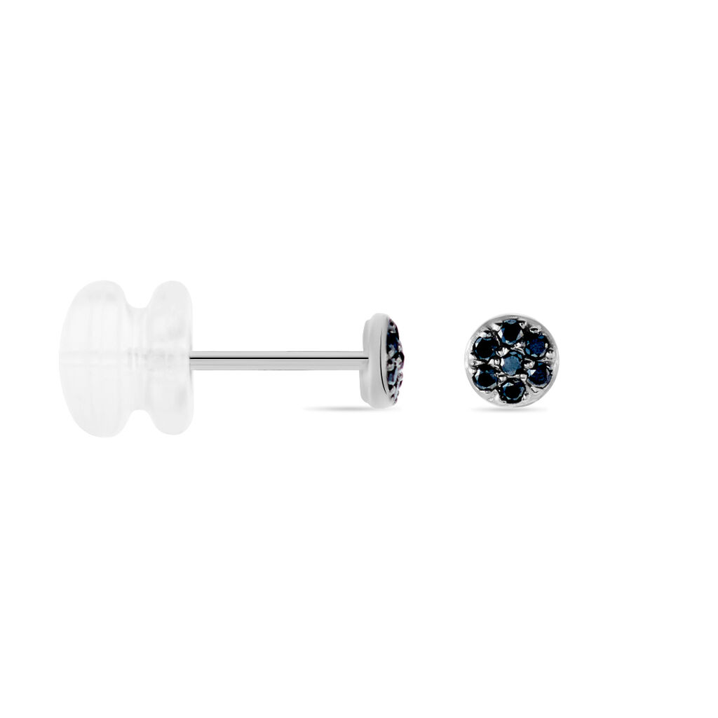 Boucles D'oreilles Puces Teani Or Blanc Diamant