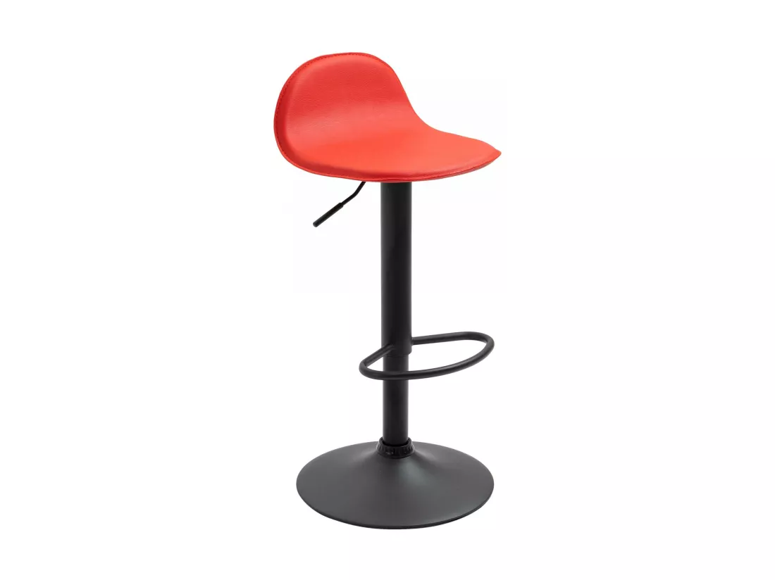 Lot de 2 Tabouret de bar - Similicuir & Métal - Rouge - Lana V2