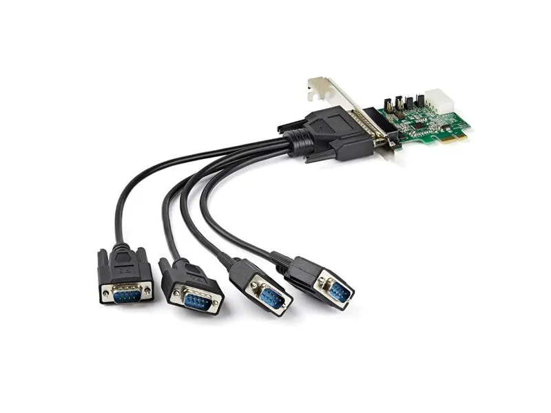 StarTech.com 4-port PCI Express RS232 Serial Adapter Card, PCIe RS232 Serial Host Controller Card, PCIe to Serial DB9 Card, 16950 UART, Desktop Expansion Card, Windows, macOS, Linux - Full/Low-Profile Brackets (PEX4S953) - Seriel adapter - PCIe - RS-
