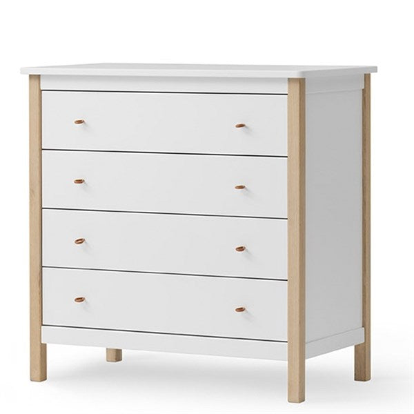 Køb Oliver Furniture Wood Kommode m. 4 Skuffer Hvid/Eg