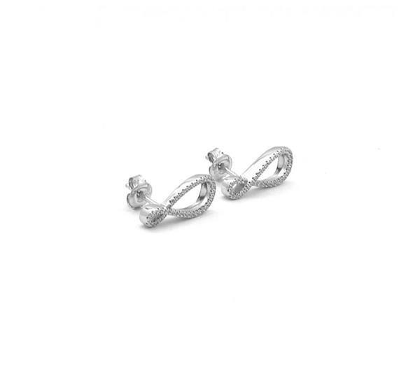 Unique And Co Ladies Unique And Co Sterling, Rhodium, CZ Earrings
