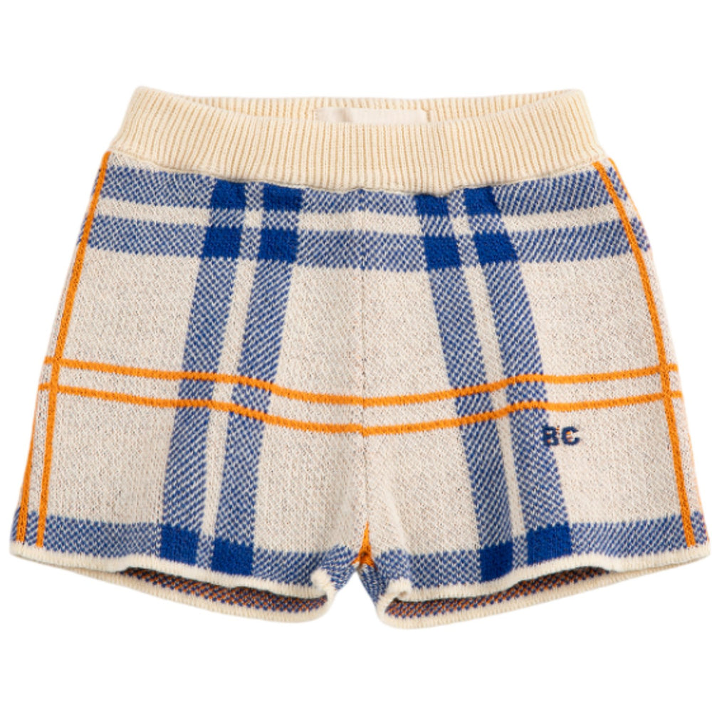 Køb Bobo Choses White Fun Tartan Strikket Shorts