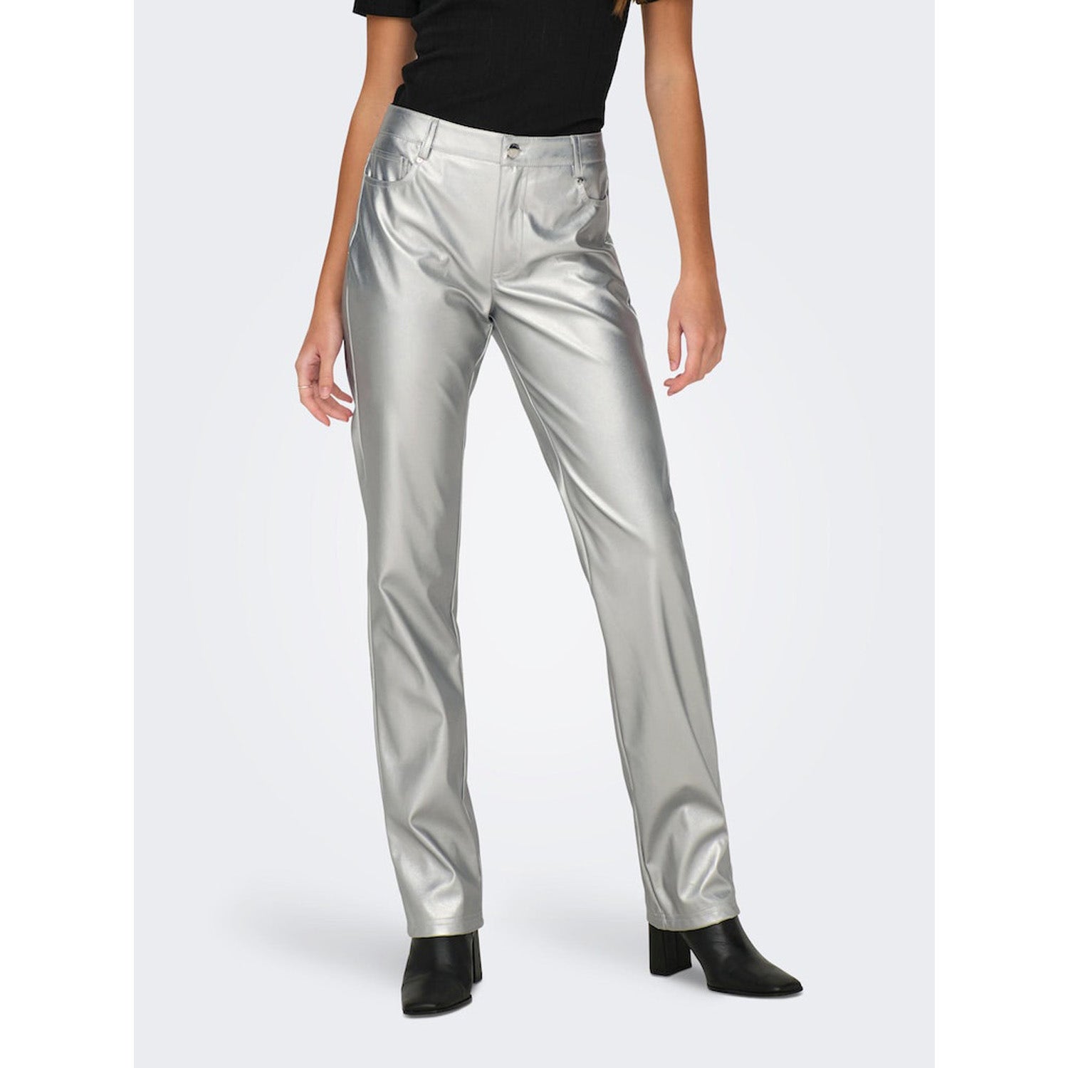 ONLY  Jaci-Lilo Mid Waist Metal Faux Leather