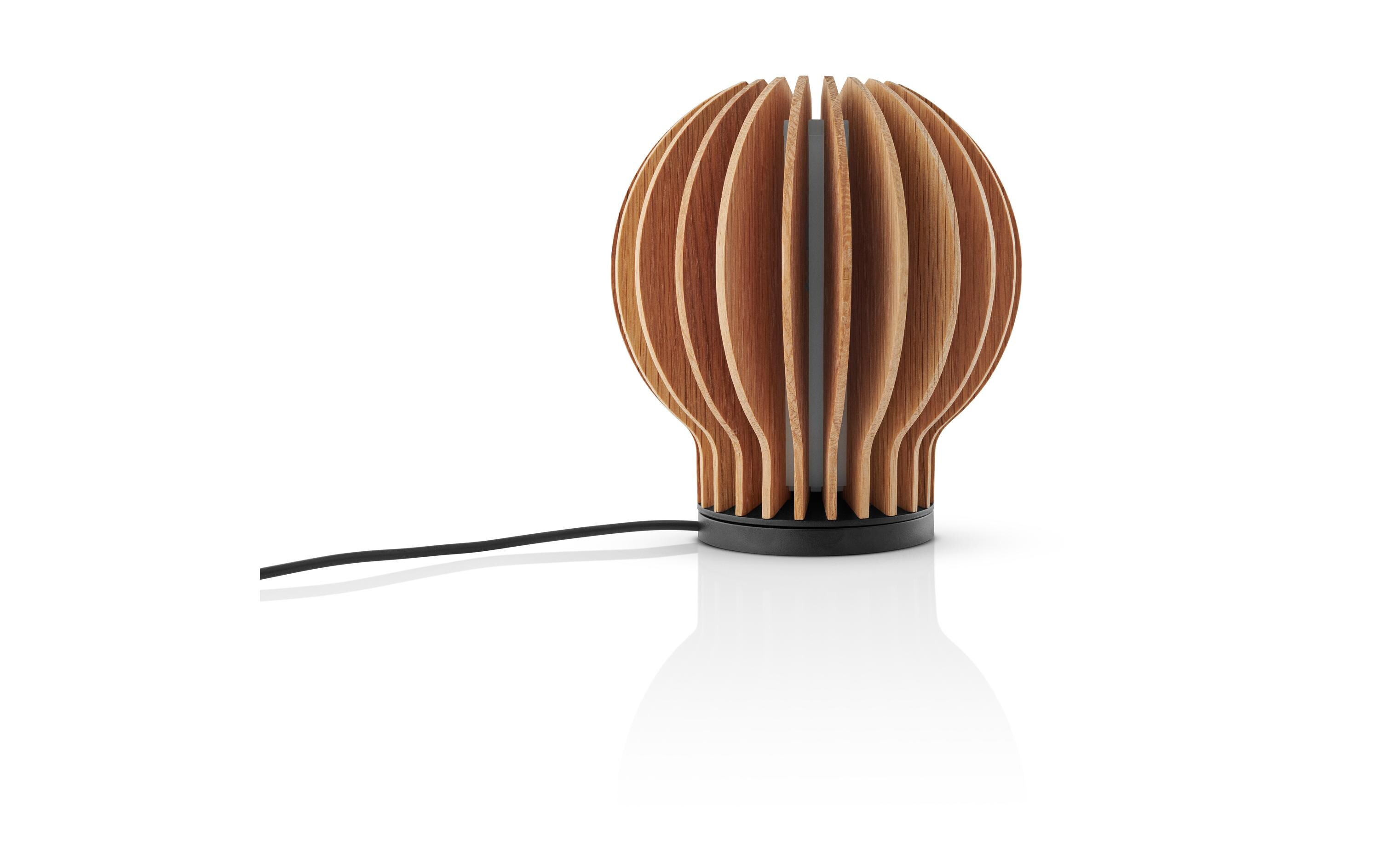Tischleuchte Radiant rund, 15 cm, Braun<br>LED-Lampe aus Eichenholz