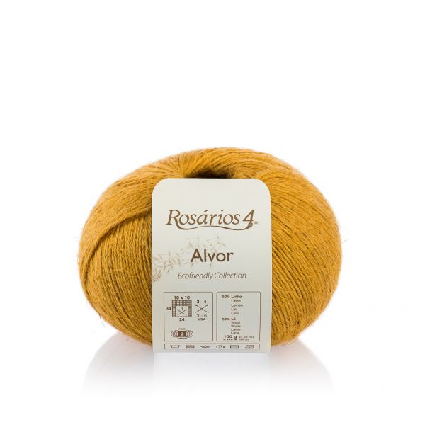 Rosários 4 Fio Lã Alvor 100G Amarelo