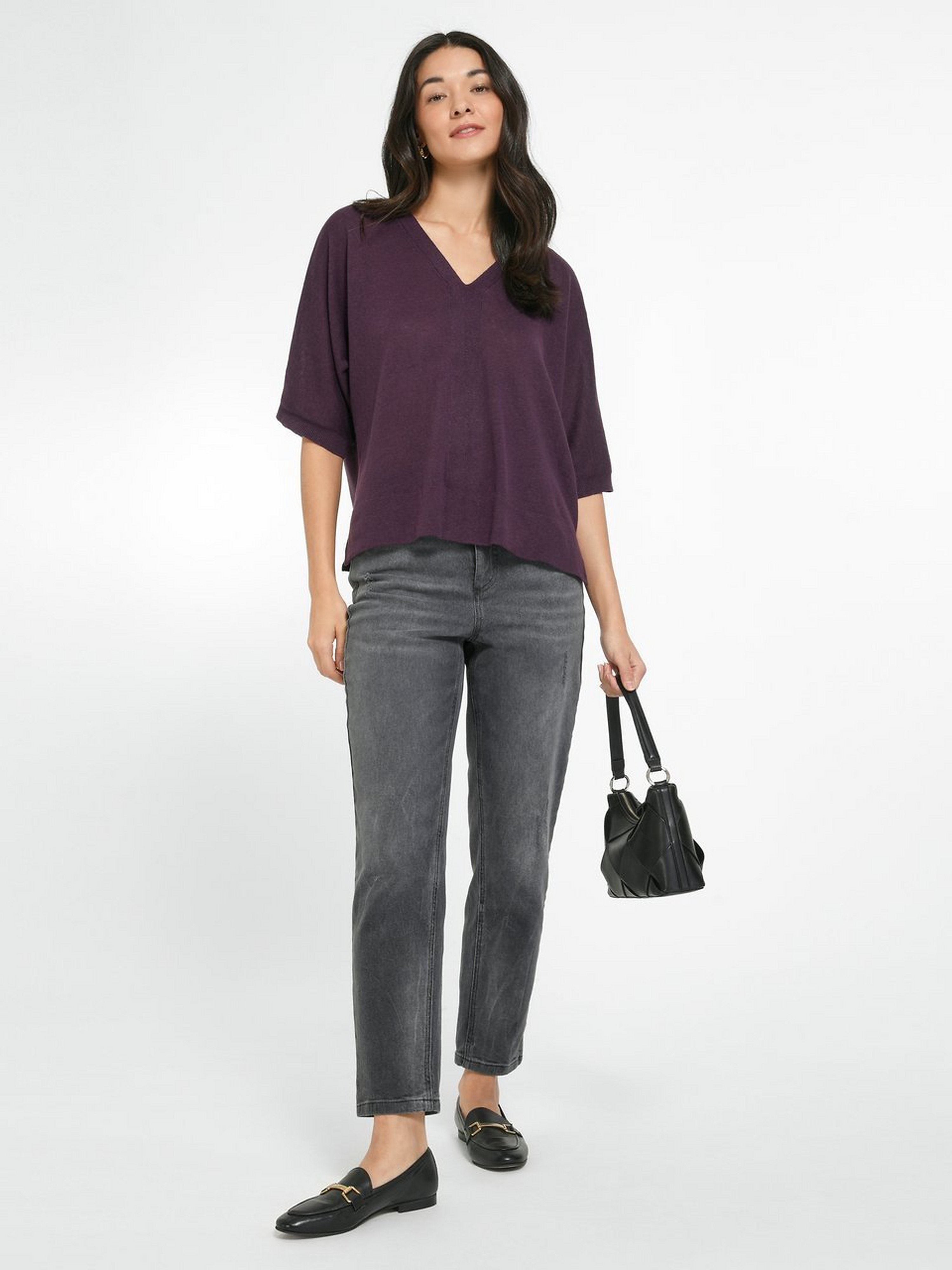 V-Pullover im Oversized-Style