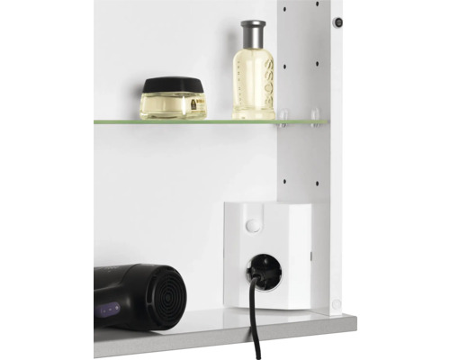Jokey Entro spiegelkast, wit/aluminium, 50x74 cm, IP 20