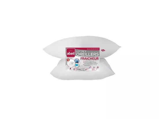 ABEIL Lot de 2 Oreillers Aerelle Cool Night - 60 x 60 cm - Blanc