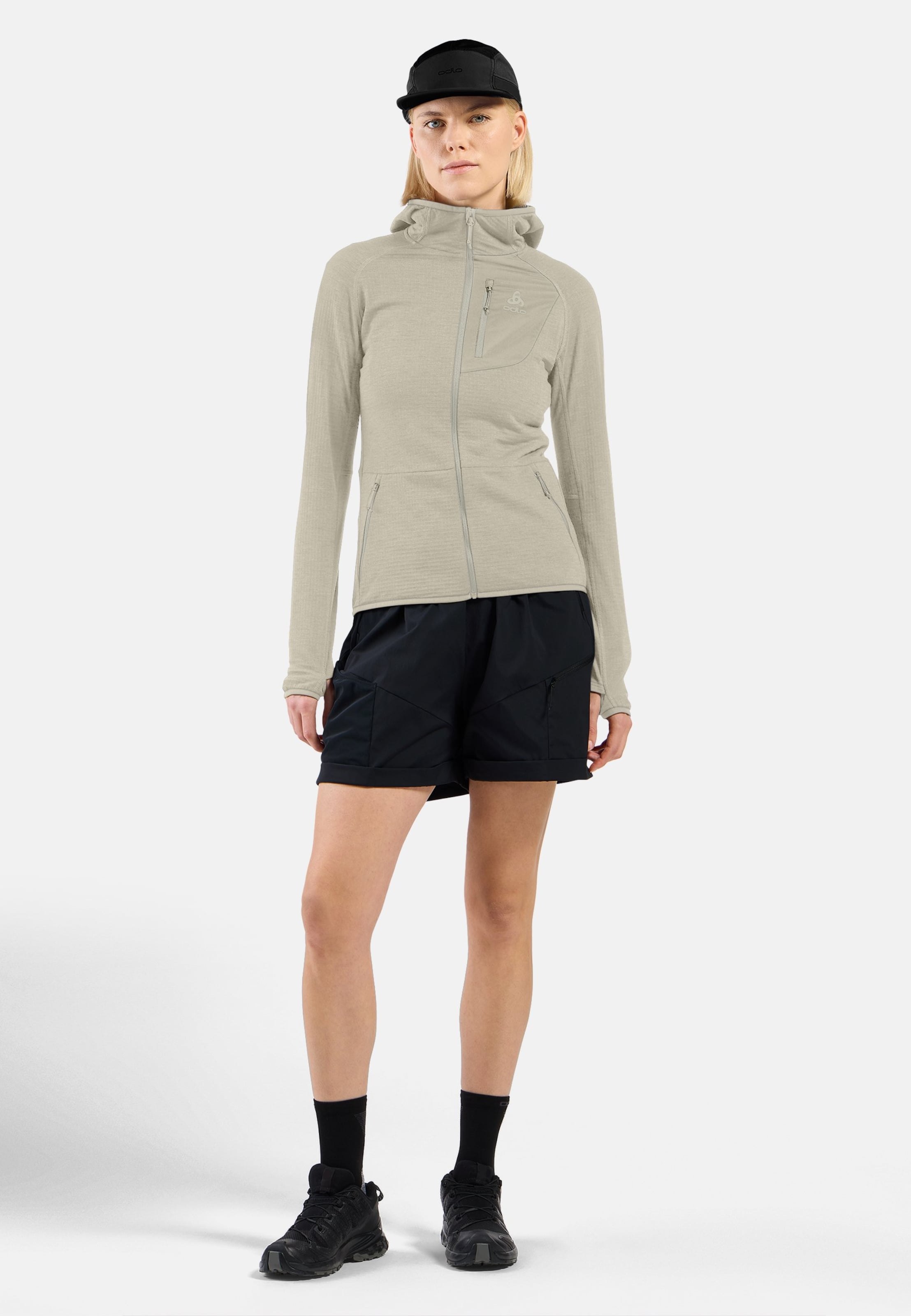 Ascent Mid Layer mit Kapuze und Reissverschluss in agate gray