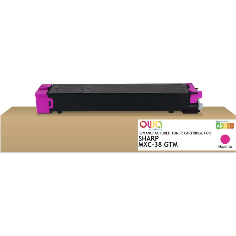 Toner remanufacturé OWA - standard - Magenta - pour SHARP MXC-38GTM, SHARP MXC-38GTM